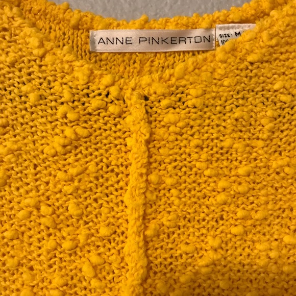 Anne Pinkerton Yellow Sweater Dress Tunic Raw Edge - Picture 4 of 9